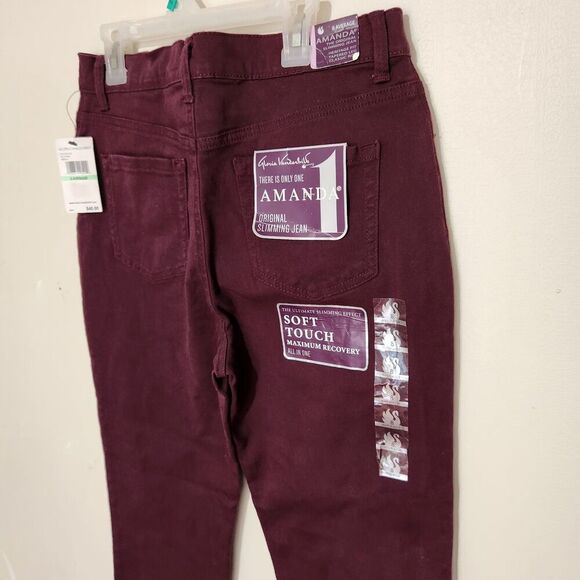 Gloria vanderbilt amanda slimming jeans Size 8 Color Wine Stretch Soft Touch - Picture 4 of 16